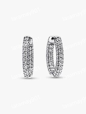 Pandora Timeless Pavé Single-row Hoop Earrings